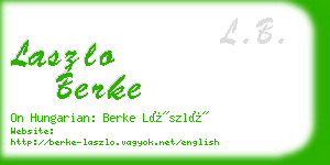 laszlo berke business card